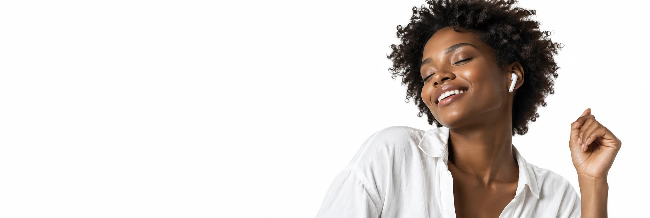 Woman enjoying music